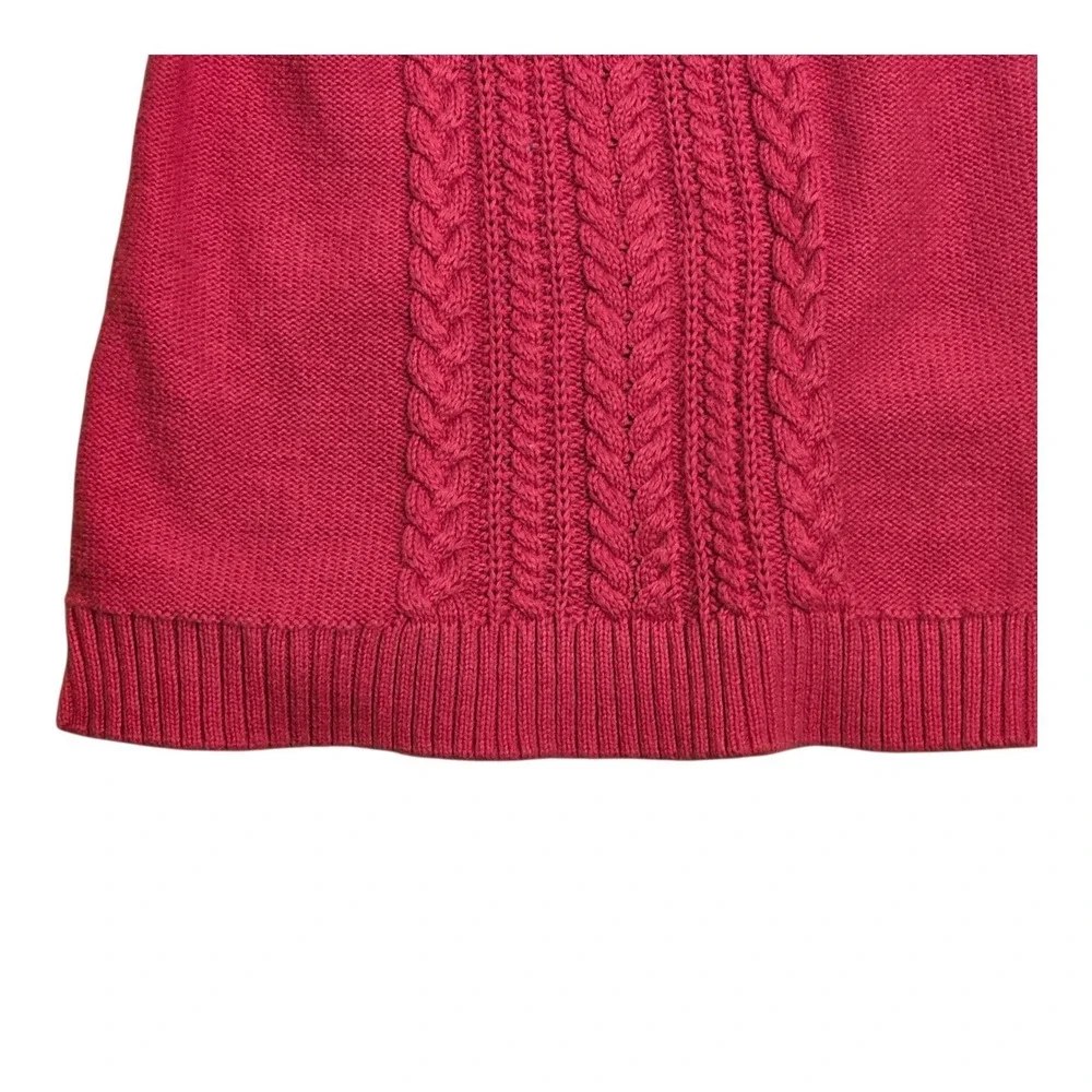 Baby Gap Cable‎ Knit Sweater Dress Ruffle Shoulders Red Cotton Blend 6-12 Months
